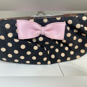 CHATEAU BLACK WHITE POLKADOT with PINK BOW BAG